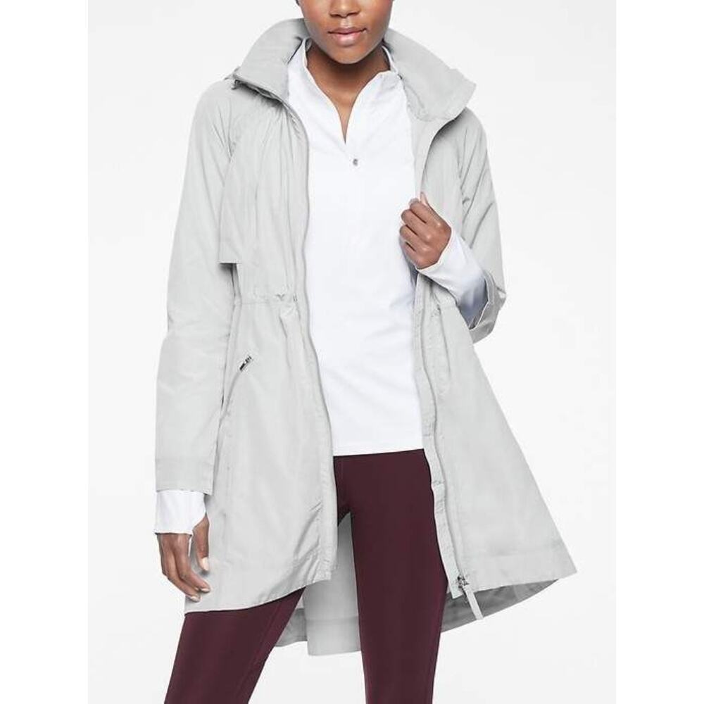 Athleta Women's Solar Wind & Rain Anorak Jacket Beige Outdoor Gorpcore Size M